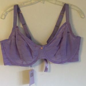NEW SEXY SHEER LACE Savage X Fenty 40G Lavender Bra Rihanna NWT. FULL FIGURE